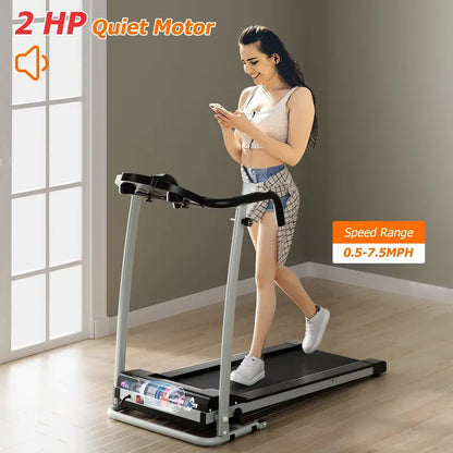 LED-Display Folding Treadmill  Home Running Machine with Phone Holder & Smooth Fold Design