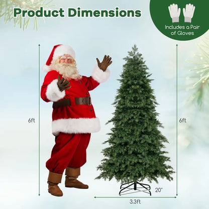 6-Foot Unlit Hinged Artificial Christmas Tree  Compact Green Holiday Tree with 721 Realistic Branch Tips