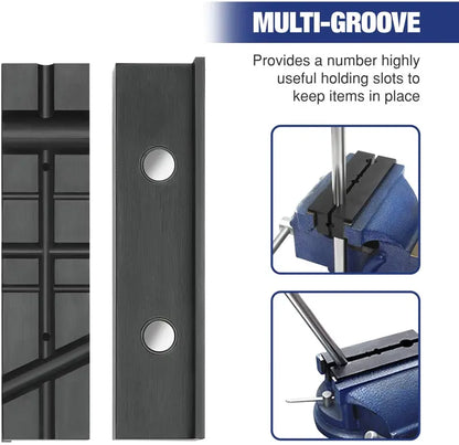 WORKPRO Magnetic Vise Jaw Pad Set  Multi-Groove & Aluminum Protectors