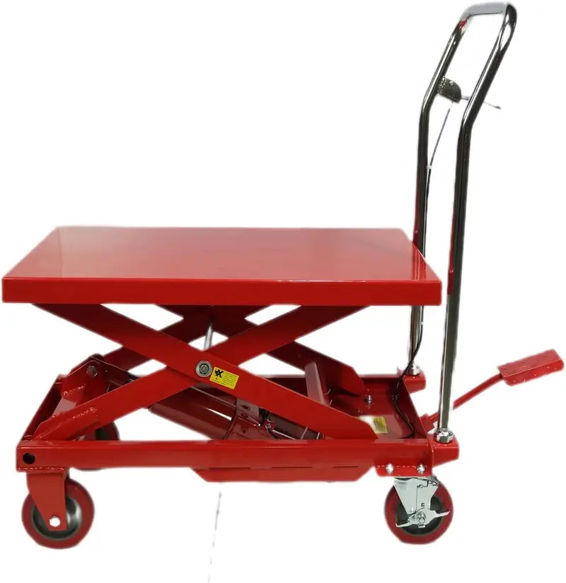 Heavy-Duty Hydraulic Lift Table Cart  500 lb Capacity, 30″ Lift Range, Dual Scissor Design with Casters