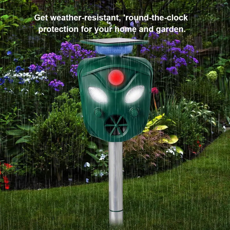 2021 Solar-Powered 360° Animal Repeller  Weatherproof Outdoor Pest Deterrent