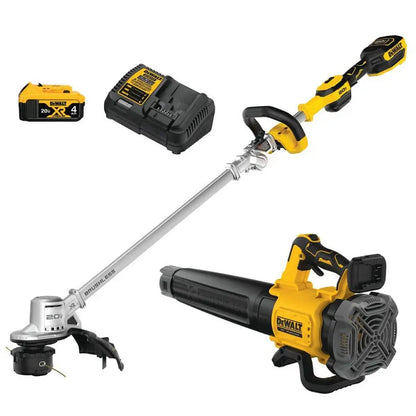 DEWALT 20V MAX Cordless Battery Powered String Trimmer & Leaf Blower Combo Kit with (1) 4.0 Ah Battery and Charger DCKO222M1