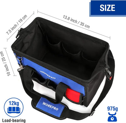 WORKPRO 14″ Multi-Pocket Tool Bag with Adjustable Shoulder Strap
