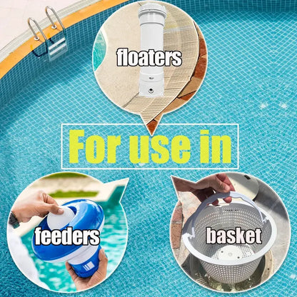 50 lb Bucket of 3-Inch Chlorine Tablets  Swimming Pool Sanitizing Chemicals for Routine Maintenance