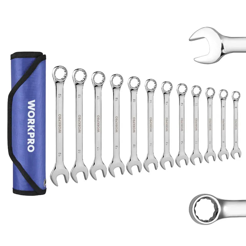 WORKPRO 12-Piece Premium Chrome Vanadium Combination Wrench Set