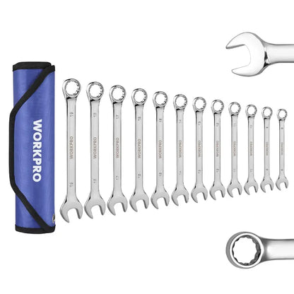 WORKPRO 12-Piece Premium Chrome Vanadium Combination Wrench Set