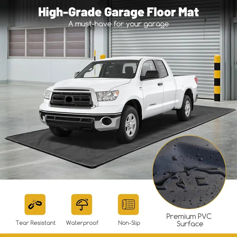 Extra-Large Waterproof Garage Floor Mat (22′ x 9′) for Under-Car Protection Against Mud, Rain, and Snow