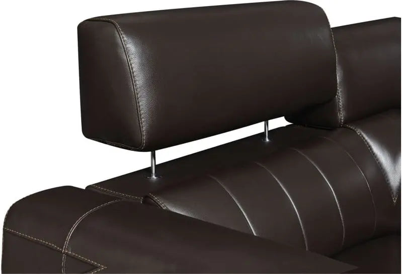 Power Reclining Leather Sectional Sofa  4-Seat with USB/Outlets