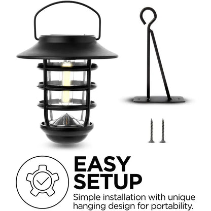 Home Zone Security Solar-Powered Glass Wall Lantern  Wire-Free Outdoor Decorative Light