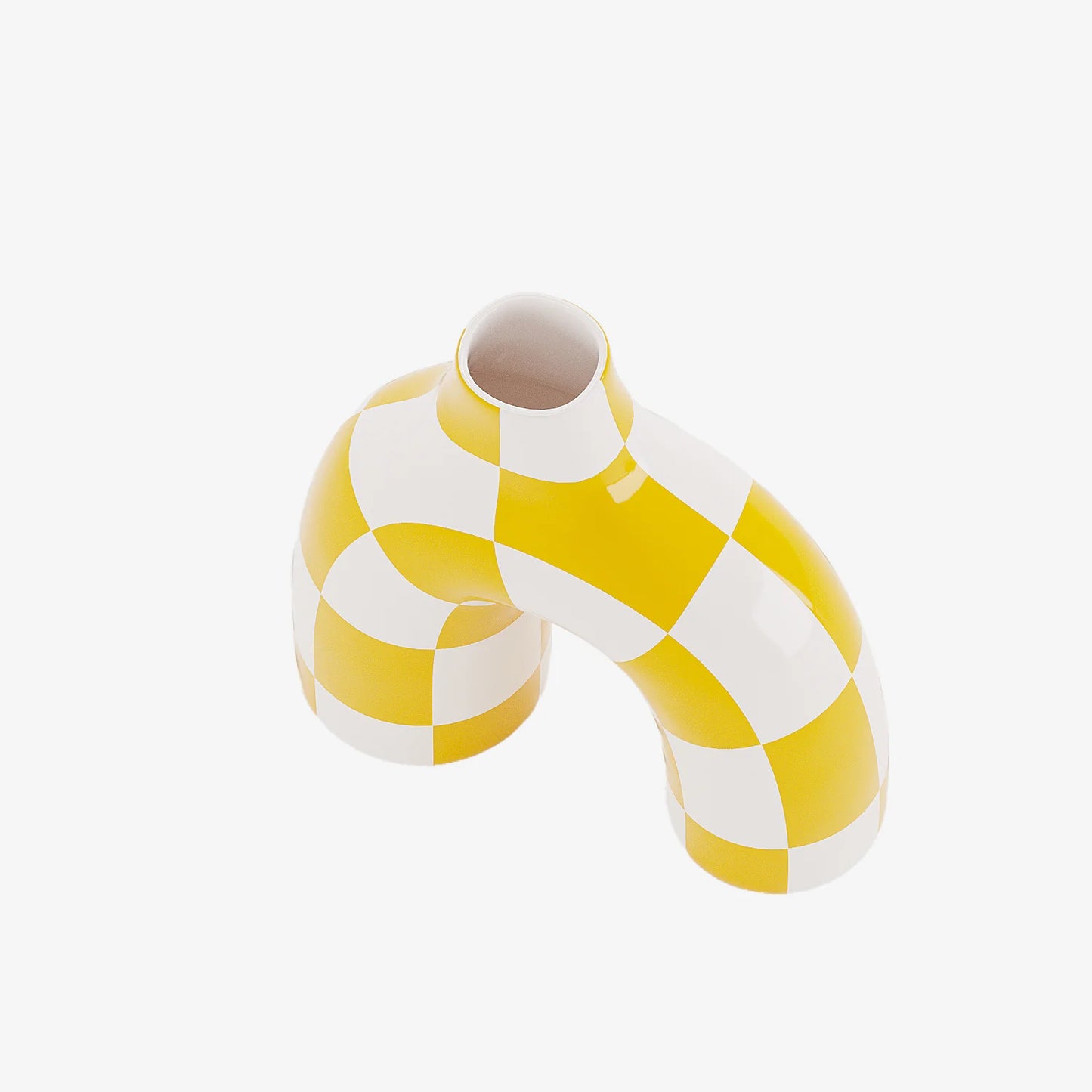 Phoenix - Vase art moderne   damier jaune