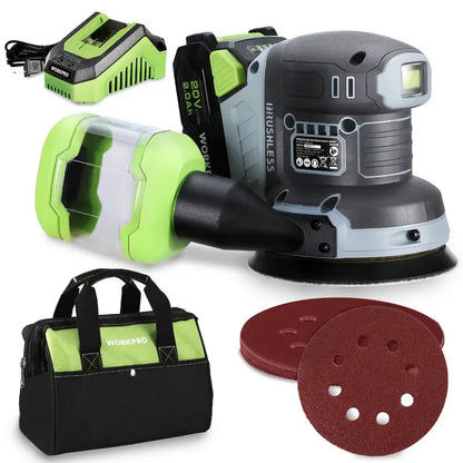WORKPRO Brushless 20V 5-Inch Orbital Sander for Smooth Finishing