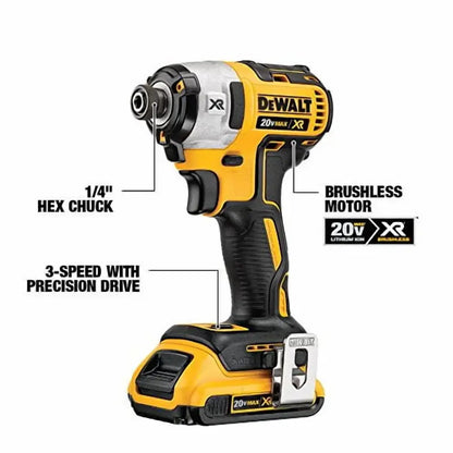 DEWALT DCF887P1 20V MAX XR Cordless Impact Driver  3-Speed, 1/4-Inch Hex Chuck, Tool-Only Bundle