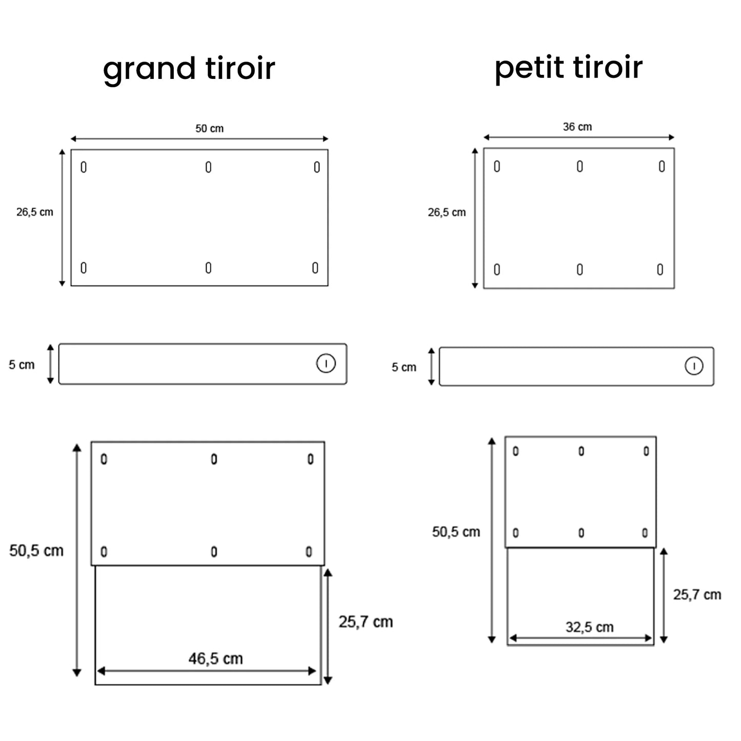 Tiroir métallique pour bureau