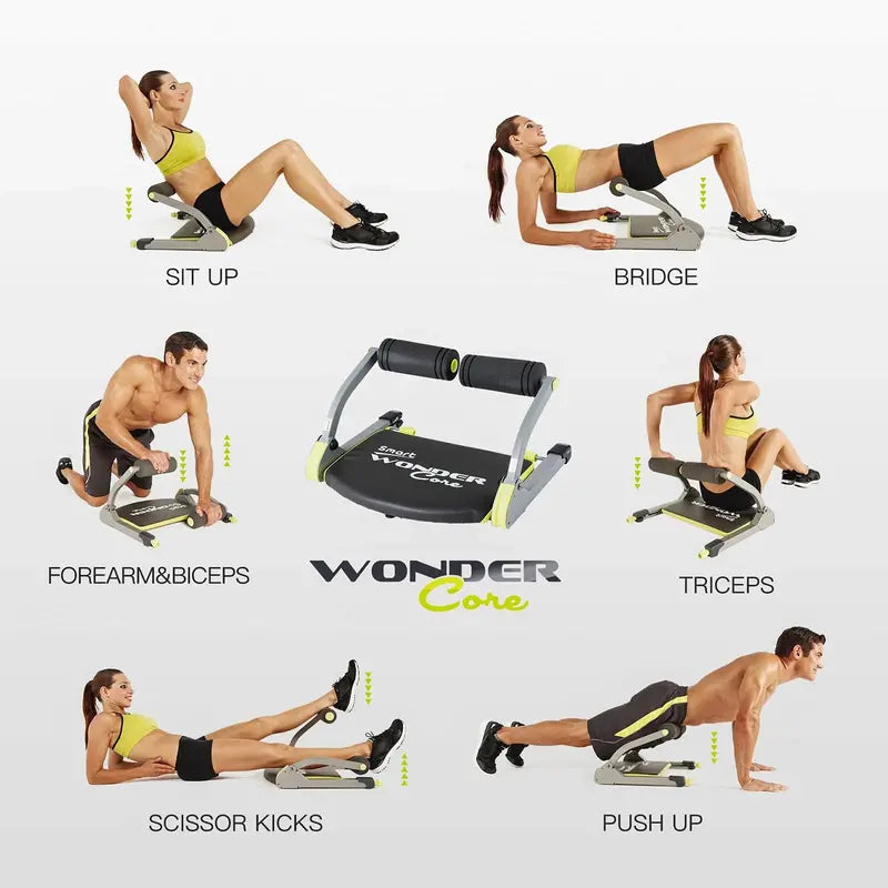 Wonder Core Smart Ab Workout Equipment with Adjustable Resistance & Full Body Exercise Capability