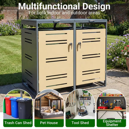 52″ x 32″ x 46″ Weather-Resistant Outdoor Trash Can Enclosure