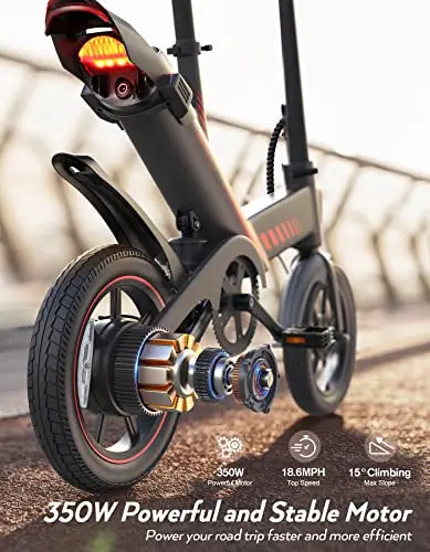 Sailnovo 14″ Folding Electric Bike  Lightweight E-Bike for Adults & Teens with Integrated Lithium Battery