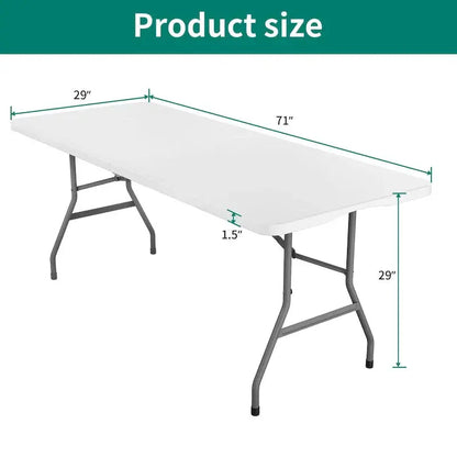 72-Inch Folding Picnic Table  Durable 4-Person Outdoor Table with Long Rectangular Design