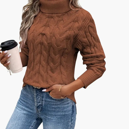 Women’s Traditional Cable-Knit Turtleneck Sweater