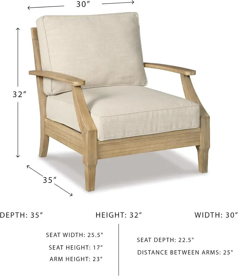 Coastal-Inspired Outdoor Eucalyptus Terrace Sofa Set