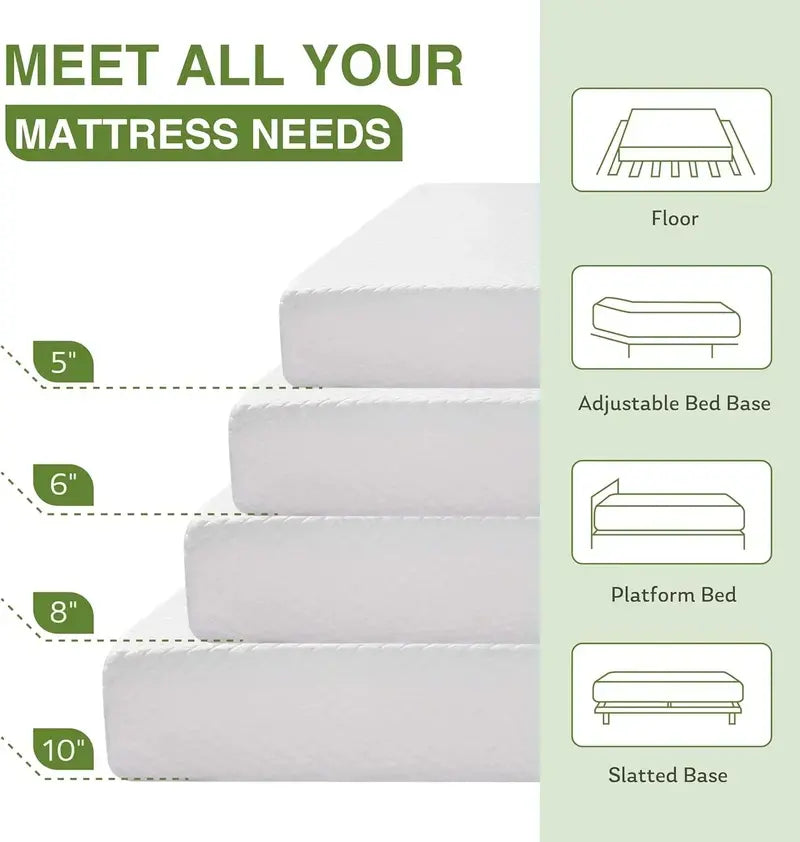 8-Inch Double Memory Foam Mattress  Balanced Medium-Firm Comfort for Everyday Sleep