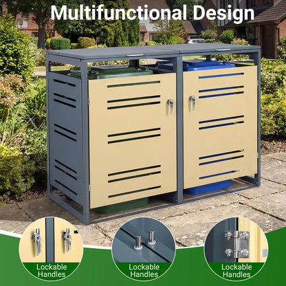 52″ x 32″ x 46″ Weather-Resistant Outdoor Trash Can Enclosure