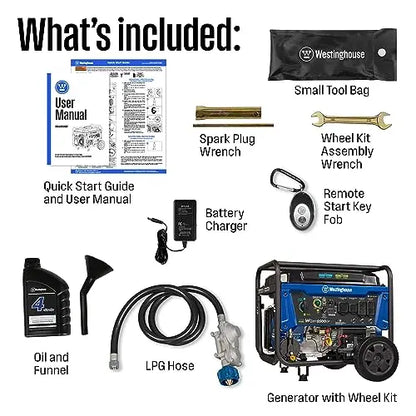 Westinghouse WGen12500DF Dual-Fuel Portable Generator  12,500 Peak Watts for Home Backup