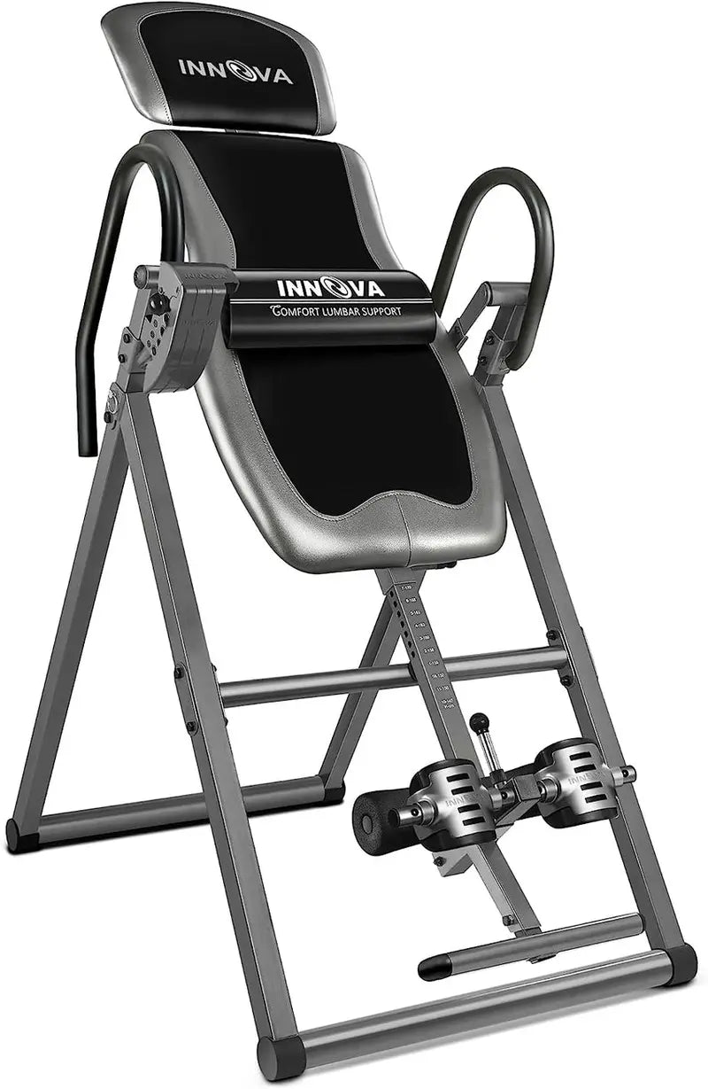 HEALTH AND FITNESS ITX9600 Inversion Table  Heavy-Duty Steel Frame with Adjustable Ankle Holders