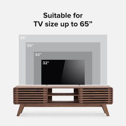 mopio Ensley 59-Inch Walnut-Finish TV Stand Compatible with 55- to 65-Inch TVs