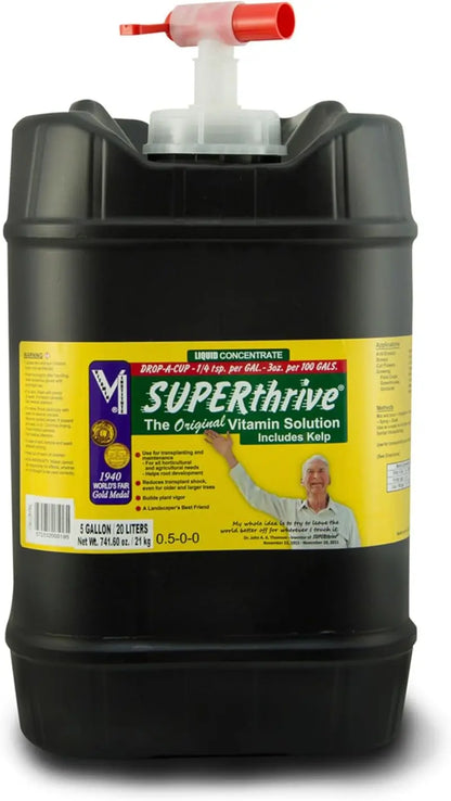 SUPERthrive Liquid Plant Vitamin Solution, 5 Gallon  Enhances Root Growth & Reduces Transplant Shock for Hydroponics & Landscaping