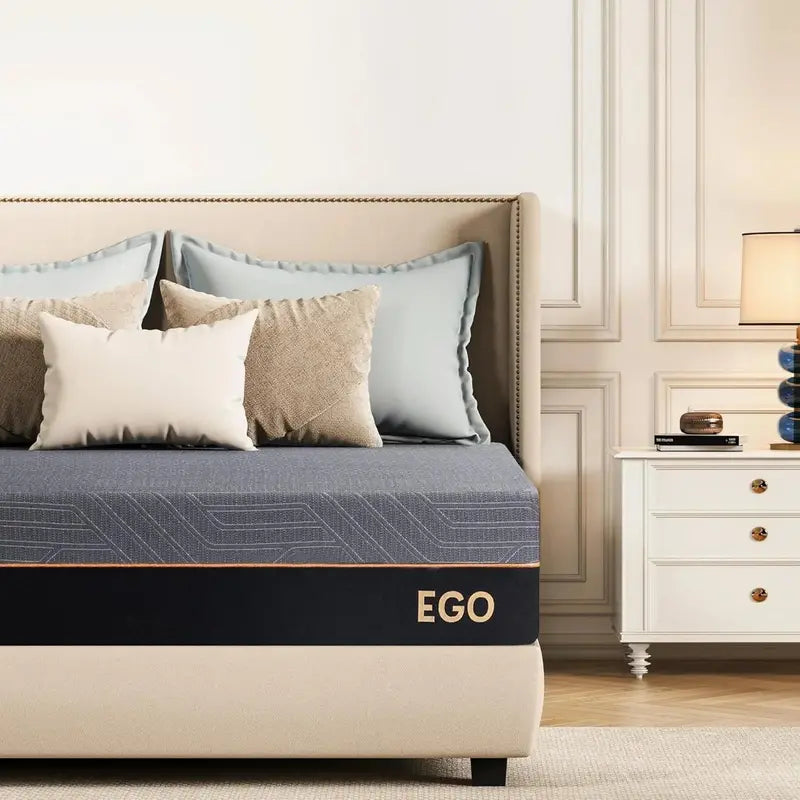 EGOHOME 14″ King Size Cooling Gel Memory Foam Mattress  CertiPUR-US Certified, Made in USA, Therapeutic Medium Support