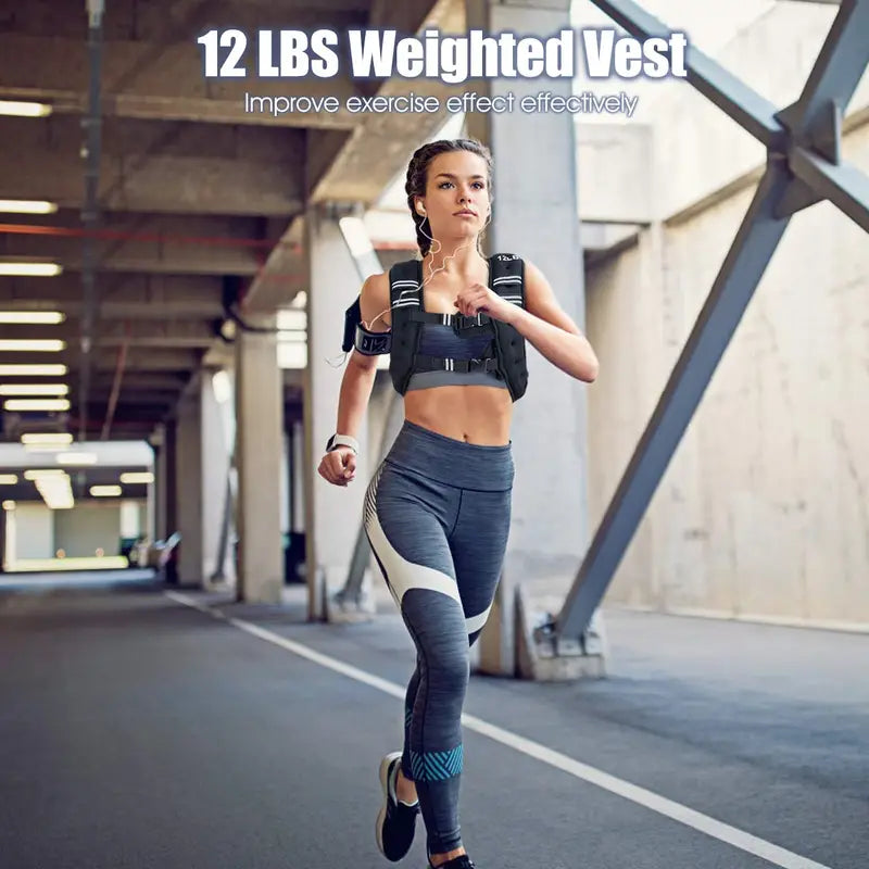 Adjustable Weighted Vest  12 lb or 20 lb Fitness Vest for Strength and Conditioning Training