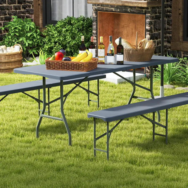 6-Foot Heavy-Duty Plastic Folding Table  350 lb Capacity, HDPE Top for Outdoor Use
