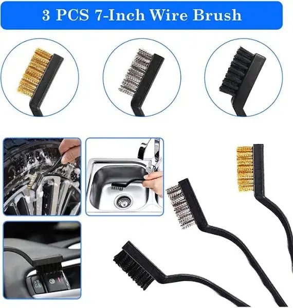 NIKCOSMK 26pc Car Detailing Brush Kit, Auto Drill Brushes & Buffing Sponge Pads