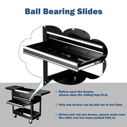 Rolling Tool Cabinet on Casters  Heavy-Duty Steel Storage Cart with Multiple Drawers