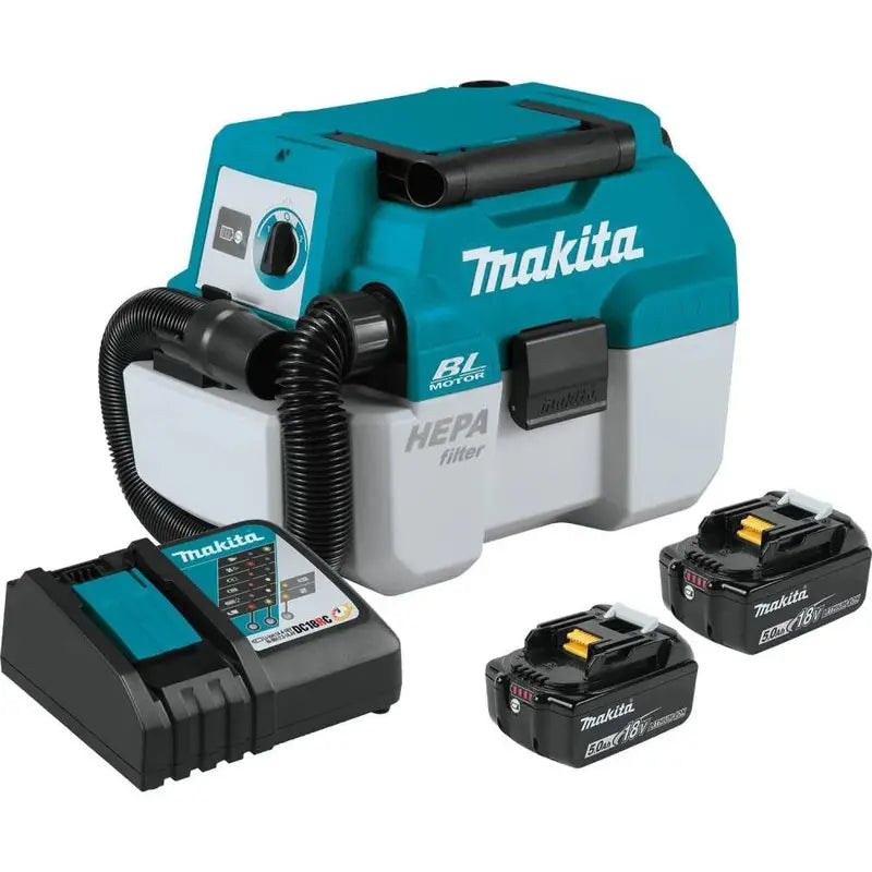 Makita XCV11T 18V LXT HEPA Wet/Dry Vacuum  2-Gallon Dust Extractor Kit with Accessories