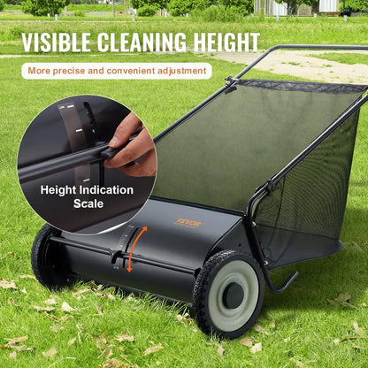 2025 Heavy-Duty 26-Inch Steel Lawn Sweeper  Collector Push Model for Efficient Debris Removal
