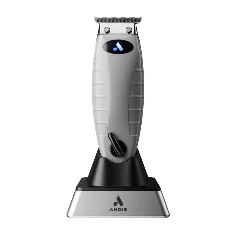 Andis Professional Corded/Cordless T-Outliner Trimmer, Carbon Steel Blade, Heavy-Duty Motor, Grey