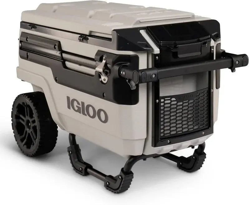 70-Quart Wheeled Hard-Sided Cooler  Heavy-Duty Insulated Ice Chest with All-Terrain Wheels