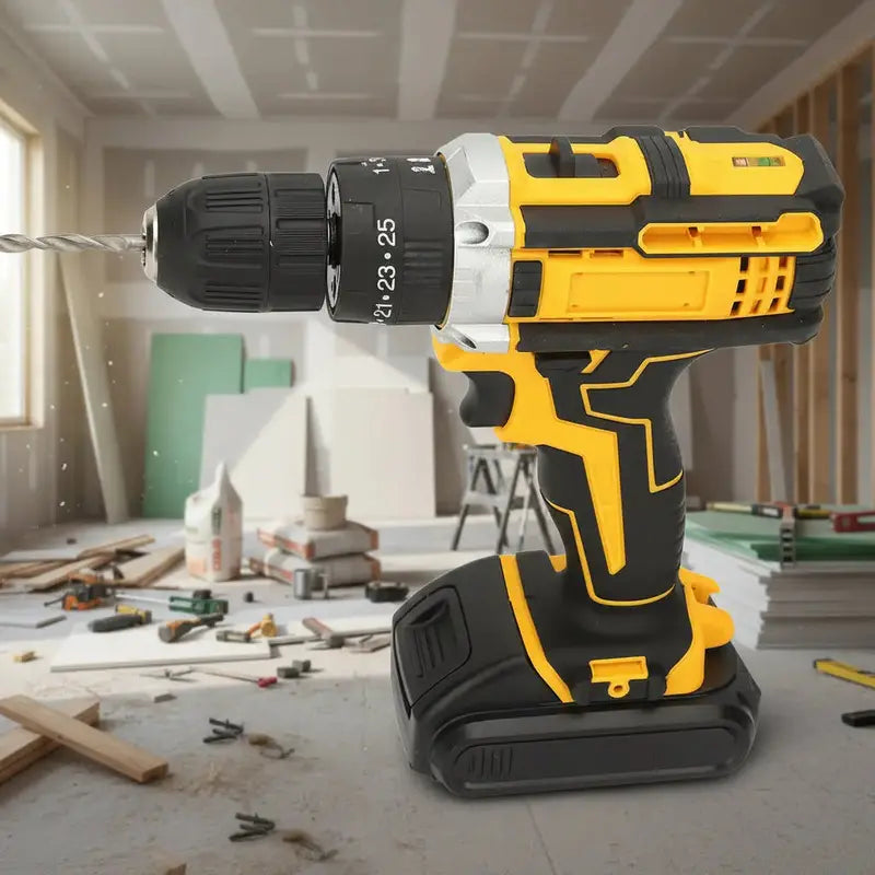 21V Lithium Cordless Drill Driver Kit  Dual Batteries + Charger Included