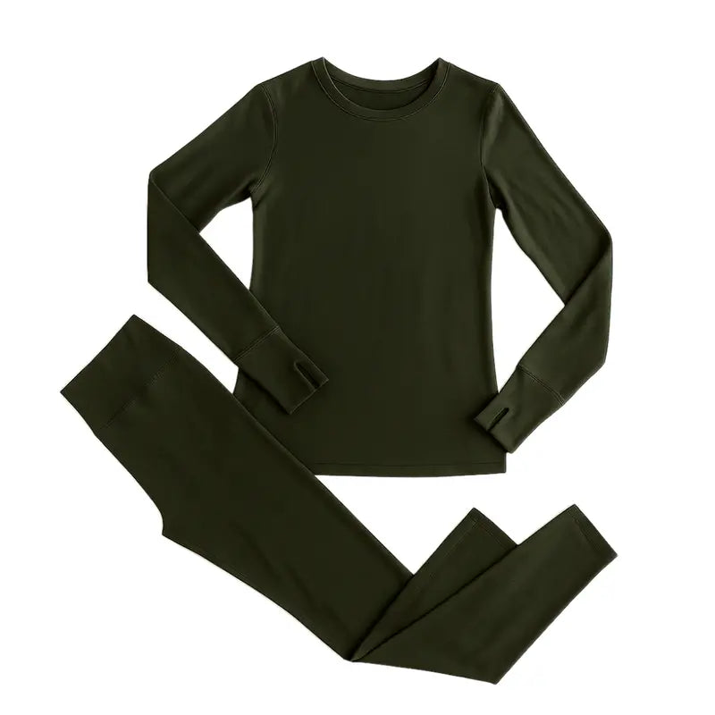 Women’s Thermal Fleece-Lined Base Layer Top and Leggings Combo