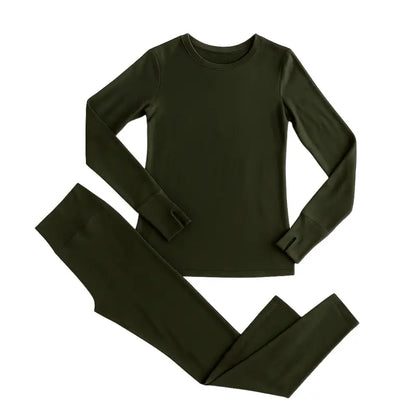 Women’s Thermal Fleece-Lined Base Layer Top and Leggings Combo