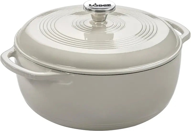 Lodge 6-Quart Caribbean Blue Enamel Cast Iron Dutch Oven  Ideal for Braising, Baking, and Slow Cooking