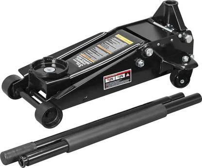 Heavy-Duty 3-Ton Steel Floor Jack  Black Quick-Lift Model with Dual Pump Mechanism