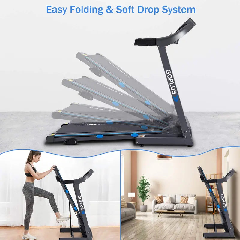 2.25HP Incline-Folding Treadmill  Superfit Electric Fitness Treadmill with Adjustable Slope