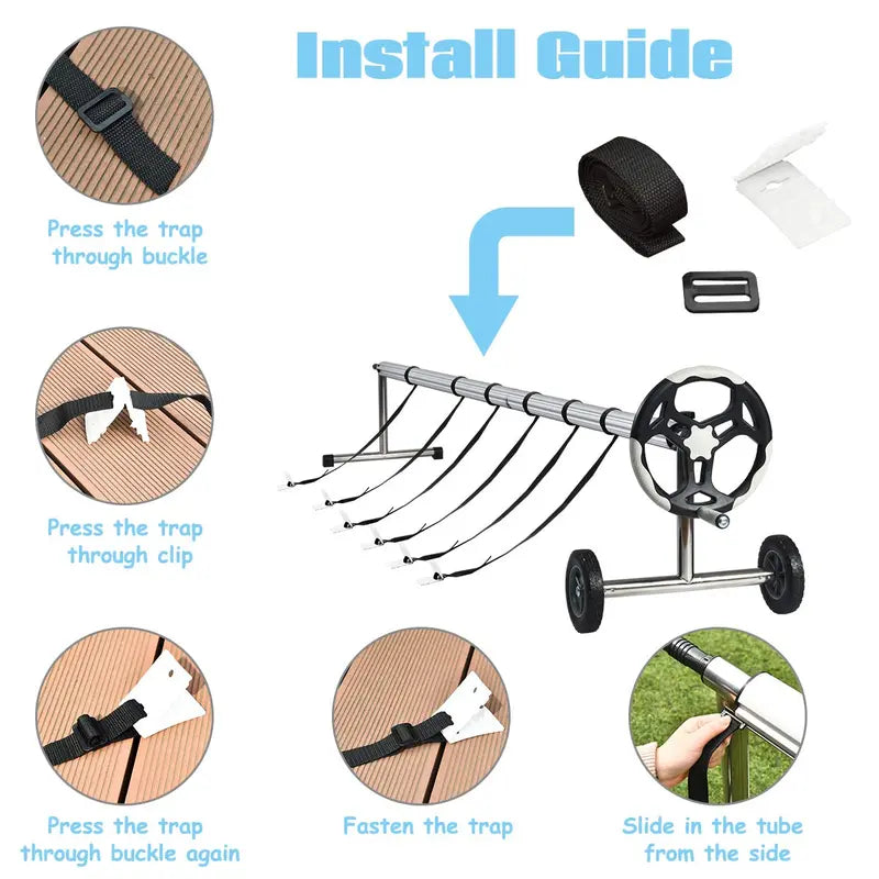 21-Foot Aluminum Solar Pool Cover Reel System