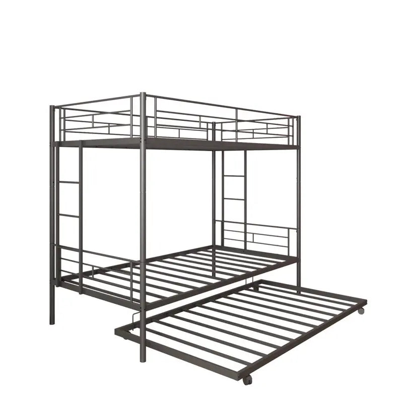Segmart Metal Twin Bunk Beds with Trundle Bed for Kids Adults Teens