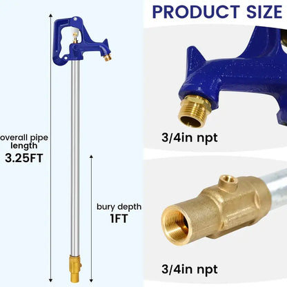 Ebusin 3-Foot Freeze-Resistant Frost-Proof Yard Hydrant for Outdoor Water Access