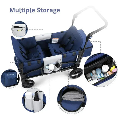 All-Terrain Kids’ Stroller Wagon  2-Seater Outdoor Baby Wagon for Toddlers