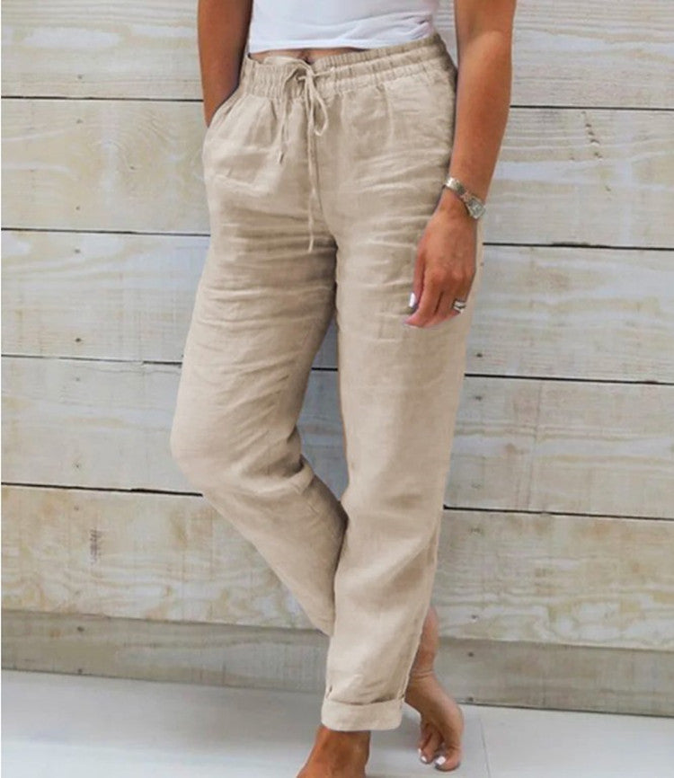 Pantalon Lin et Coton Taille Haute "Riviera"