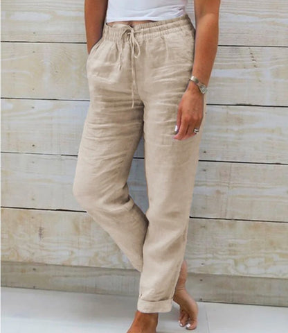 Pantalon Lin et Coton Taille Haute "Riviera"